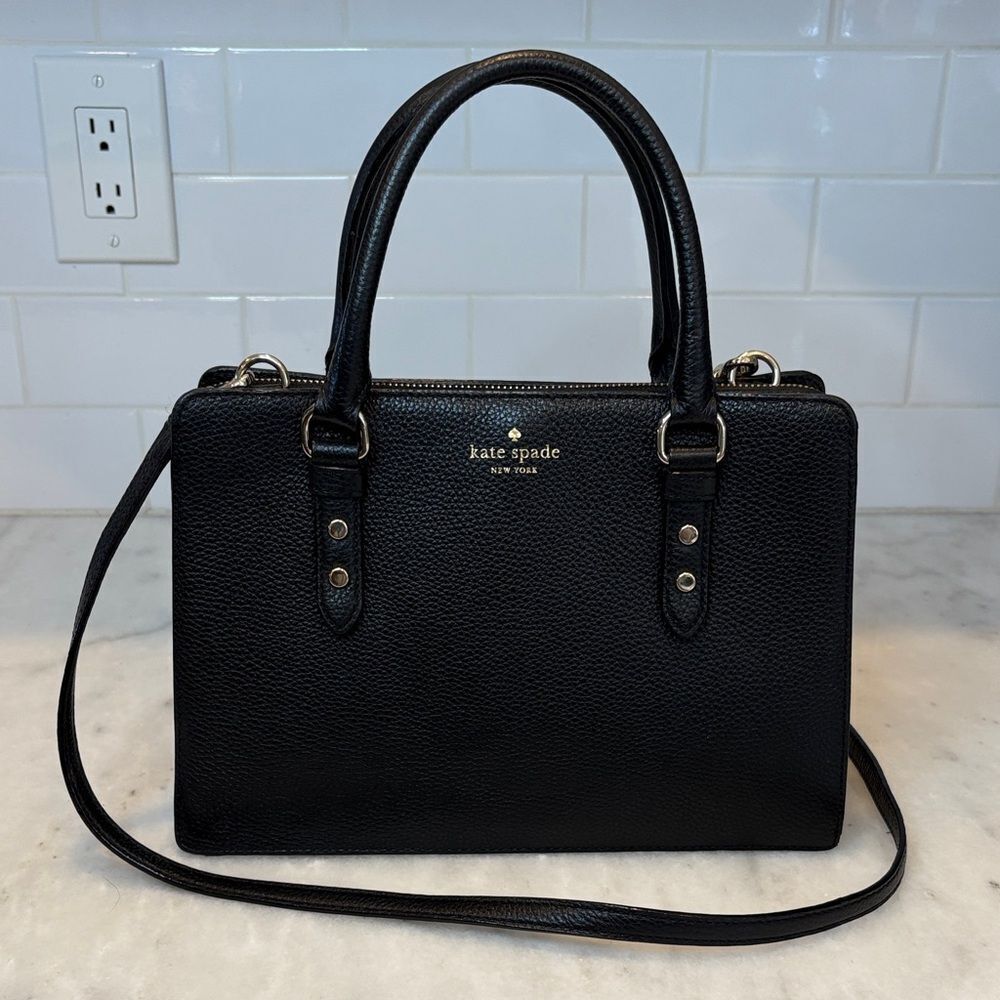 Kate Spade Bag Purse Handbag Leather Mulberry St Lise Pebble Convertible Satchel